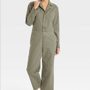 Womens long sleeve boiler suit- Olive Green